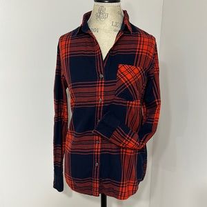 Old Navy “classic Shirt” Bright Red and Navy - Women’s Medium